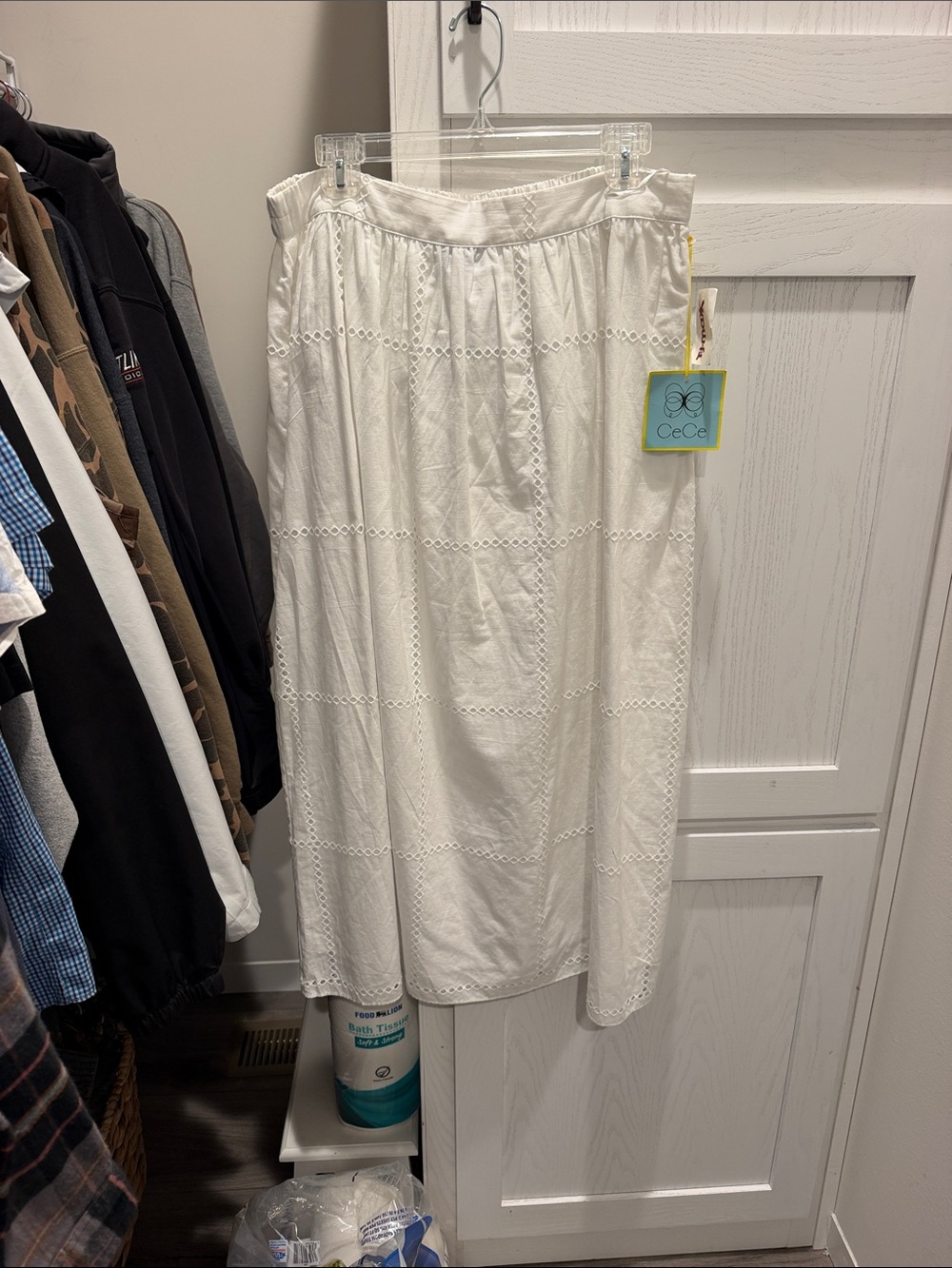 CeCe White Eyelet Maxi Skirt